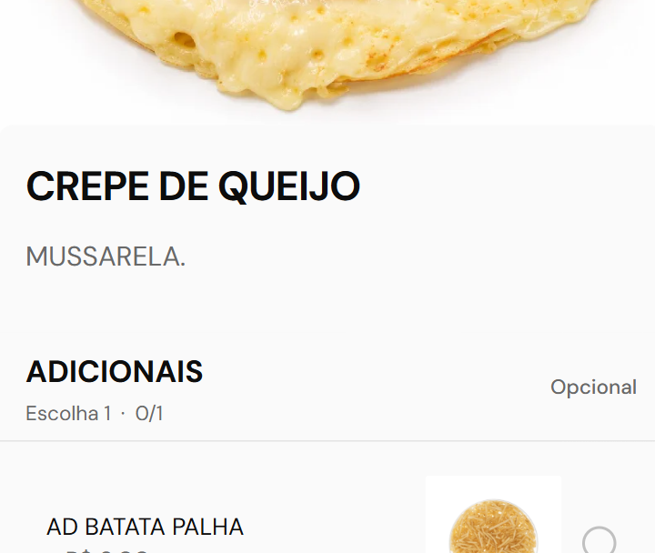 Cardápio digital do Lasius aberto no celular do cliente